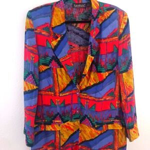 Karen Kane  Vintage Abstrac colofrull blazer size L